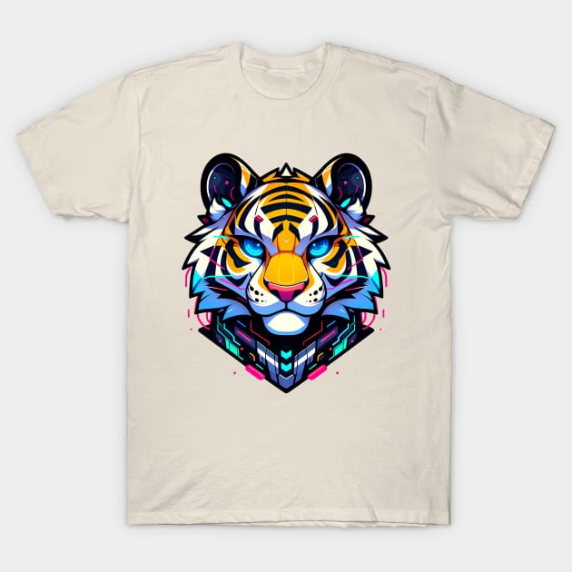 Cyberpunk Neon Furry Anthro Tiger T-Shirt by Blue Bull Bazaar